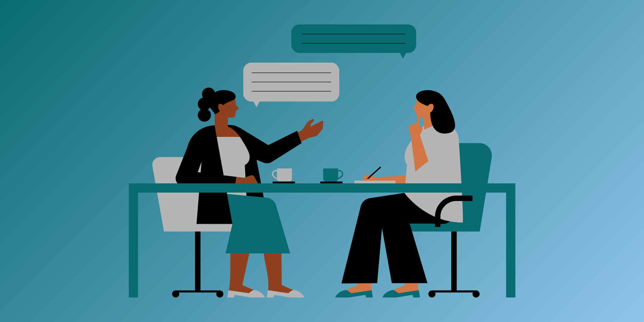 two cartoon women having a discussion